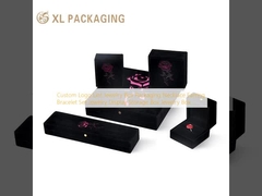 Custom Logo Line Schmuckbox Verpackung Halskette Ohrring Armband Set Schmuck Anzeige Lagerkiste