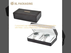 Customized Logo Männer Frau Uhr Set Verpackungskiste mit Kissen