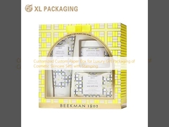 Customized Custom Paper Box für Luxus-Geschenkverpackung von kosmetischen Hautpflege-Sets mit Stempel