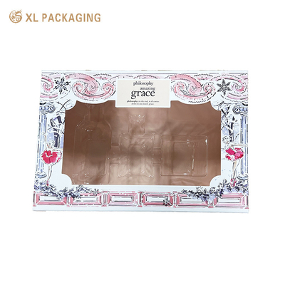 kaufen Customized Deckel und Basis starres Papier Klares PVC Fenster Schmuck Verpackung Anhänger Halskette Armband Armband Ring Box online manufacture