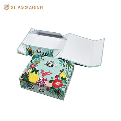 kaufen Recycelbare Karton faltbare Parfüm-Papierbox mit tropischem Blumenmuster und verstecktem Magnetverschluss Online-Herstellung