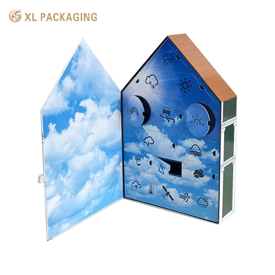 kaufen XL-Verpackung Kundenspezifische Verpackungskiste Fabrik Geschenkbaum Kalender Box Hautpflege Werkzeuge Spielzeug Handwerk Elektronen Hausform Geschenk Adventskalender Verpackungskiste Online-Herstellung