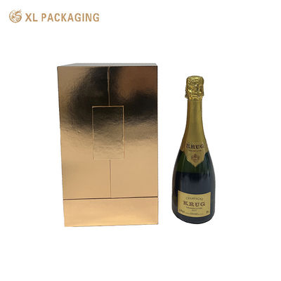 kaufen Zweitürige Qpen Roségold glänzende magnetische Papierverpackungsbox für Wein und Spirituosen Online-Herstellung