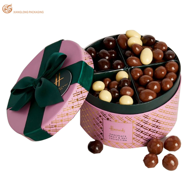 kaufen XL Verpackung Kundenspezifische Verpackungsfabrik Luxus Rosa Zylinder Schokoladenbox Steifes Papier Süßigkeiten Macaron Top Bottom Tube Verpackung Mit Band Online-Herstellung