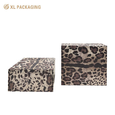 kaufen Luxuriöse klappbare, starre Geschenkbox mit verstecktem Magnetverschluss und Fashion Leopard Print Design Online-Herstellung
