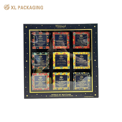 kaufen OEM Luxus Rose Gold Glitter Papier Klar PVC Fenster Kosmetikkarton Sammlung Geschenkpapier-Box Set mit Flock-Tray online manufacture