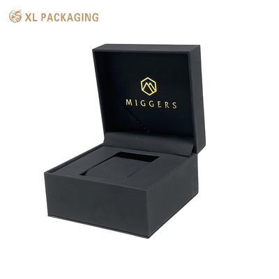kaufen Luxuriöses Custom Logo Schwarzes Karton Papier Geschenkverpackung Uhren Geschenkboxen mit Leder online manufacture