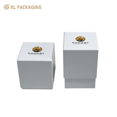 kaufen Maßgeschneiderte weiße 2 Stück starre Kerzenbox 2 mm Grautisch Matte Lamination Leere Deckel Basisbox für Parfüm Glas Online-Herstellung