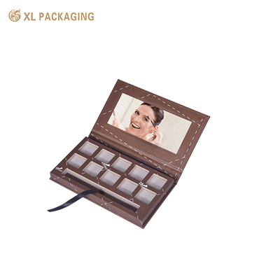 kaufen Individuell angepasste starre Pappe Magnet-Augenschatten-Pannen Box mit Spiegel Premium leere Verpackung für Kosmetika online manufacture