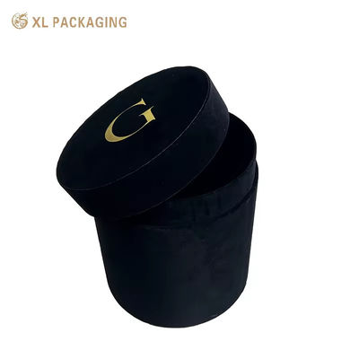 kaufen Samt-Rundzylinder-Rosenblütenbox mit Goldfolie-Logo für Schal- und Bekleidungsmarken Online-Herstellung