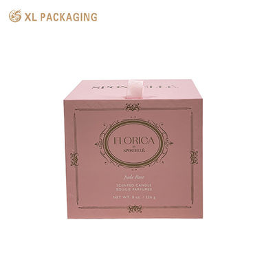 kaufen Großhandel Custom Embossed Flip Candle Box mit Logo aus Bronzefolie und weißem EVA-Einsatz für Duftkerzen Online-Herstellung