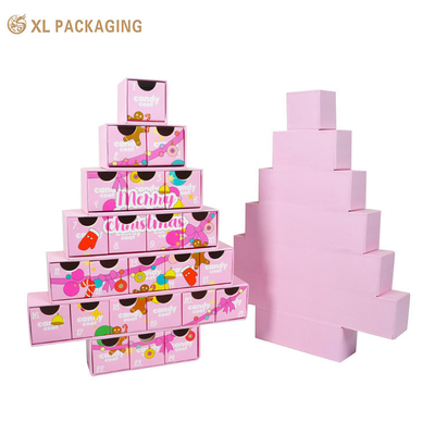 kaufen Custom Print Rosa Luxus Weihnachten Bier Advent Countdown Kalender Papier Karton Verpackung Geschenk Blind leere Schachtel online manufacture