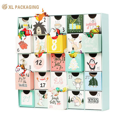 kaufen XL Verpackung Kundenspezifische Luxusboxen Individuelles Design Weihnachts Kosmetik Adventskalender Box 24 Tage Kalender Papierverpackung Schokolade Kekse Süßigkeiten Geschenkbox Online-Herstellung