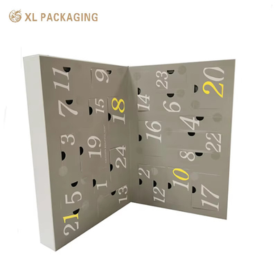 kaufen Custom Luxus Weihnachtsmakeup Countdown Box Kosmetik Adventskalender Verpackungskiste Adventskalender Geschenkbox mit Flock-Tray online manufacture