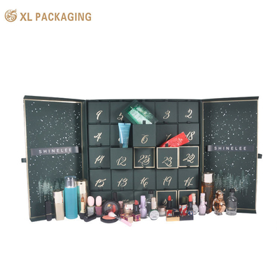 kaufen Adventskalender Box Cmyk Custom 24 25pcs Neujahr Volldruck für Kosmetik Hautpflege Schönheit Geschenk Weihnachtsbox Schublade online manufacture