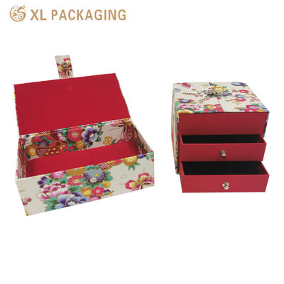 kaufen Hochwertige magnetische Schubladen-Geschenkbox mit Samtfutter und japanischem Blumenstoff für die individuelle Schmuckaufbewahrung Online-Herstellung