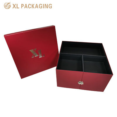 kaufen Maßgeschneiderte starre Geschenkbox mit 360° drehbarem Doppeltürmechanismus und vier unabhängigen Abteilungen für Luxusverpackungen Online-Herstellung