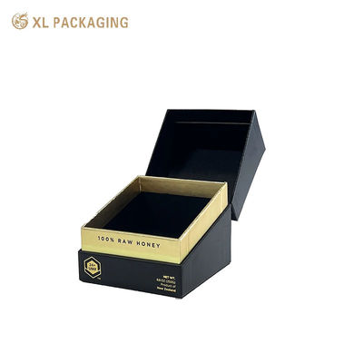 kaufen Custom 3 Stück Bevel Edge Geschenkbox mit Goldfolie UV Logo und schwarzem Samt EVA Einsatz für Glas Parfum Kerze Hautpflege Online-Herstellung