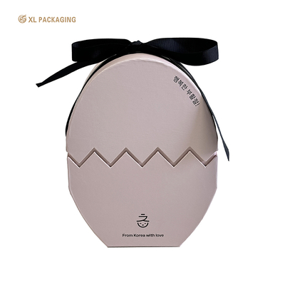 kaufen XL Verpackung Kundenspezifische Luxusboxen Ausgefallene Rosa Eiförmige Schokoladen-Geschenkboxen Aus Papier Verpackung Für Ostern Mit Schleife Online-Herstellung