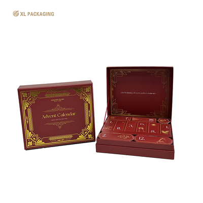 kaufen XL Verpackung Kundenspezifische Luxusboxen Magnetbox Steife Pappe 12-Tage-Countdown Leere Adventskalenderbox Für Dessert Schokolade Nagellack Online-Herstellung