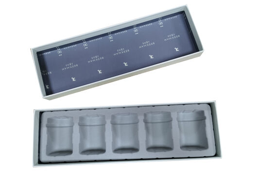 kaufen Geprägte, stabile Geschenkbox mit sicherem Blistereinsatz für 4 Flaschen – elegante geprägte Oberfläche und vollständig individueller Druck Online-Herstellung