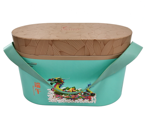 kaufen Custom Oval Shape Hamper Geschenkbox Premium Dessert Tee Biscuit Verpackung mit Griff Online-Herstellung