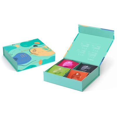 kaufen Magnetische Tee-Geschenkbox mit vier Hohlräumen, Goldfolie mit Papierspalter Online-Herstellung