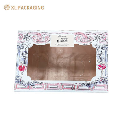 Customized Deckel und Basis Schmuck Verpackungskiste mit klarem PVC-Fenster und Klappfarbe Box