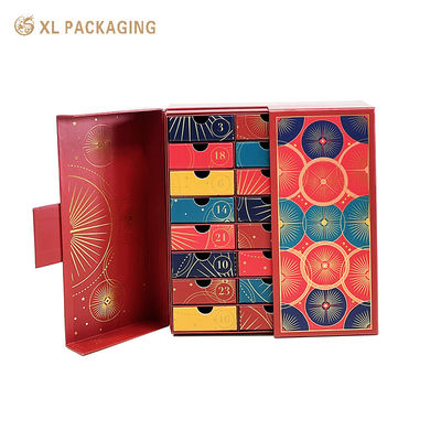 OEM Luxus-Goldfolie Adventskalender-Box mit 24 Schubladen