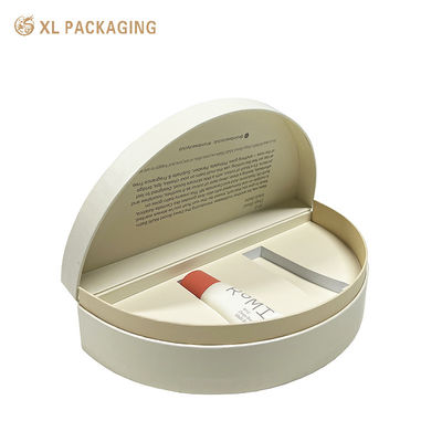 Umweltfreundliche halbrunde Kosmetikverpackungsbox mit geprägtem Logo und EVA-Schaumstoffschale