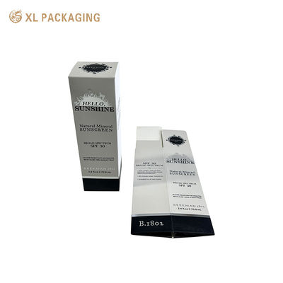 Klappbare Flachstruktur Kosmetikverpackungskiste mit hochwertigem weißem Karton und Monochrom Retro-Druck für ätherische Öle