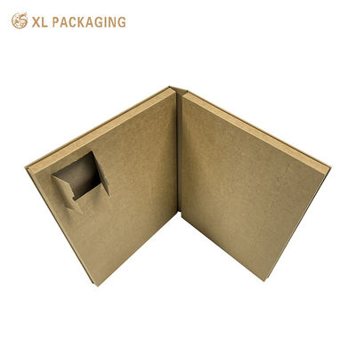 Custom Braun Doppeltür Adventskalenderbox für Teebeutel, Flachverpackung Versand, 350gsm Kraftpapier-Teiler mit Tränenperforation
