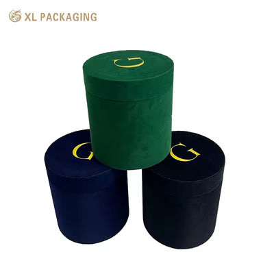 Luxus-Velvet-Rundblütenkasten mit Premium-Velvet-Gewebe und Goldfolie