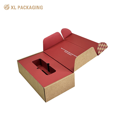 Kraft Inner Geschenk Versandbox Kleidung Tee Wellpappe Mailerboxen mit Papierträgerhalter