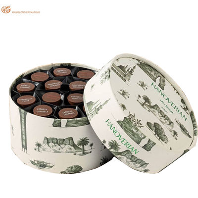 Custom gedruckte 800gm starre Karton Runde Schokolade Geschenk Tube Box mit 150gm weißem Kraftpapier