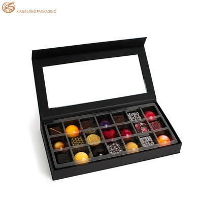 Buchförmige Dekorationsschokoladenpapierbox Magnetkartonverpackungskiste mit PVC