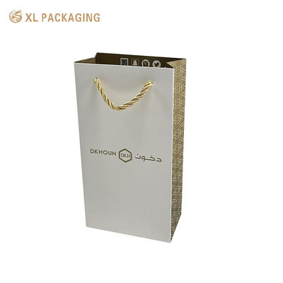 Recycelbare matte OPP-Einkaufstaschen mit Goldfolie und Kordelgriffen