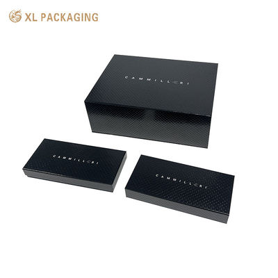 Schwarze, starre, klappbare Hochzeitspapiergeschenkschachtel mit Magnetdeckel aus Hartkarton