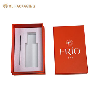 Großhandel Custom 3 Stück Top Base Orange Parfüm Geschenkbox Automatische Maschine aus Weißem Samt Flocked EVA Einsatz