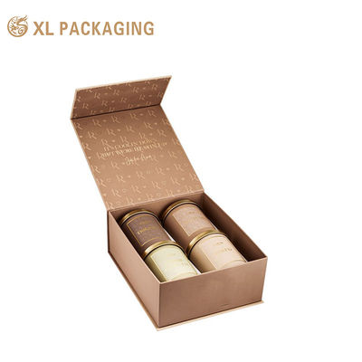Kundenspezifische Geschenkboxen aus umweltfreundlichem strukturiertem Papier mit Magnetverschluss für die Verpackung von Kerzenbechern, Teedosen