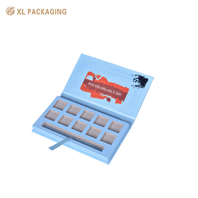 XL-Verpackung Maßgeschneiderte Verpackungskiste Fabrik Luxus-Embossing Logo Soft Touch Lamination Mode Gesicht Auge Schatten Palette Papier Verpackungskiste Mit Spiegel