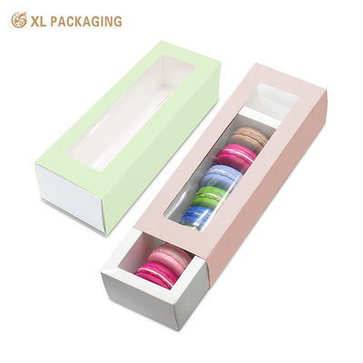 Klappbare Schubladen-Cookie-Papierbox mit klarem PET-Fenster für flachen Versand aus 350 gm Karton