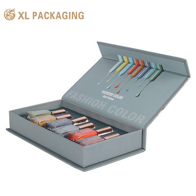 Luxuriöse, kundenspezifische Nagellack-Geschenkbox mit Magnetverschluss im Buchstil und EVA-Liner für kosmetische Verpackungen