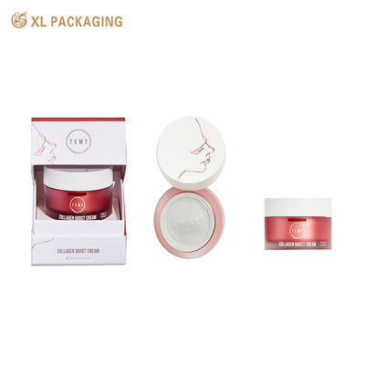 Custom Eco Recyclable Kosmetik Geschenkbox mit schrägem transparenten Fenster und klappbare flache Struktur für Gesichtscreme