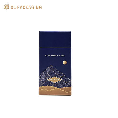 Premium-Dunkelblaue diagonale Klappe Karton mit Pantone-Druck und UV-Spot-Finish