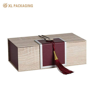 Kundenspezifische faltbare Wein-Geschenkbox mit Griffknopfverschluss und Aufbewahrungsverpackung aus Karton