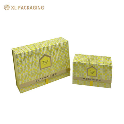 Doppeltürige, matte Kosmetik-Geschenkbox mit Metallbandschnalle, leere Hautpflege-Verpackungsbox