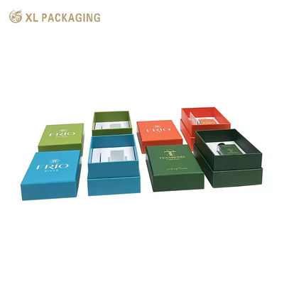 Custom Luxus starre Geschenkbox mit vier Morandi Matte Farben und doppelten stoßdichten Einlagen für Parfümverpackungen