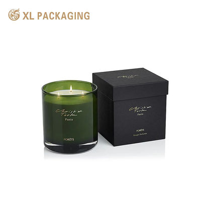 Zuschlagsdruck schwarze Duftkerzen Box Kartonkarten Kerzen Papier Verpackungskisten Goldfolie Stempeldeckel und Basis Geschenkpapierbox