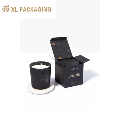 Tuck-Bottom Kerzenbox Karton Kosmetik Geschenkbox Verpackung Schwarze Einzelhandelskiste Mit Custom Logo